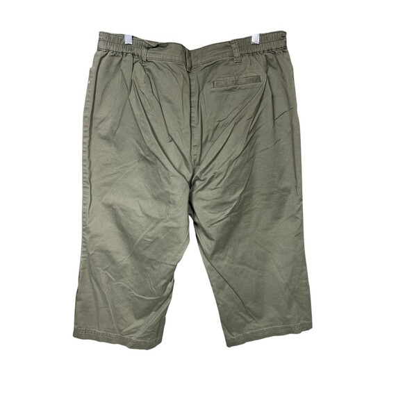 Karen Scott Woman Plus 16W Olive Green Capri Pants Snap Hem Stretch Cotton - Picture 9 of 16